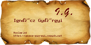 Ignácz Györgyi névjegykártya